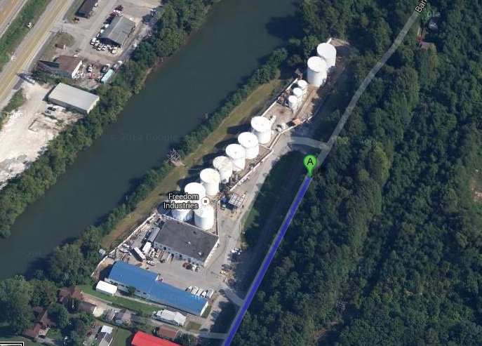 creative commons google maps image of Freedom Industries plant that leaked