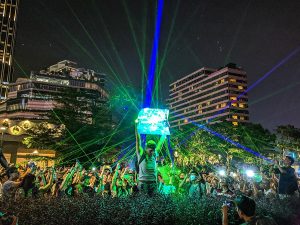 A 2019 demonstration with laser pointers in Hong Kong following the arrest of activist, Keith Fong.
