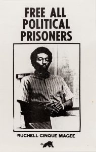 "Free All Political Prisoners" Black Panther poster for Ruchell Cinque Magee from the 1970s