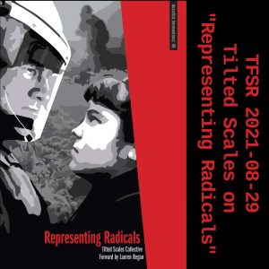 Book cover of "Representing Radicals" featuring someone facing off a riot cop