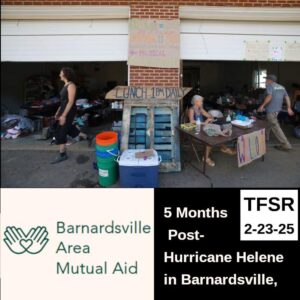 Photo of mutual aid in early October, 2024 in Barnardsville, NC